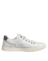 Dolce & Gabbana White Silver Sacred Heart Men Sneakers Shoes